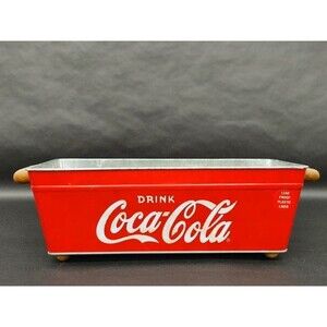 Collectible Coca Cola Galvanized Metal Rectangle Coca-Cola Tub Metal Planter